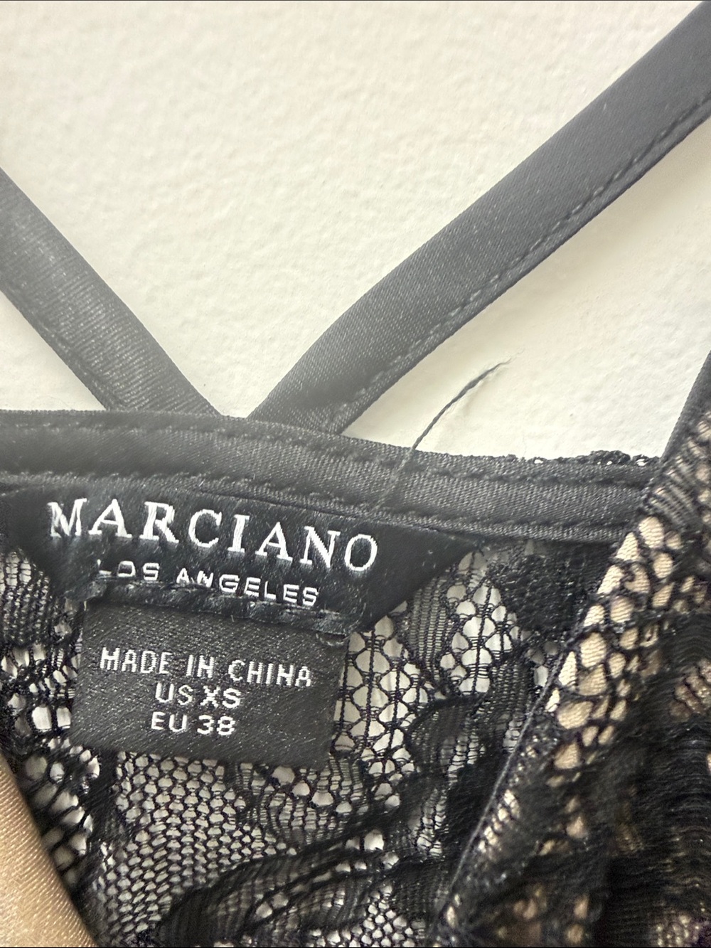 Marciano Black Sheer Lace Bodysuit Chemise - Picture 2 of 3